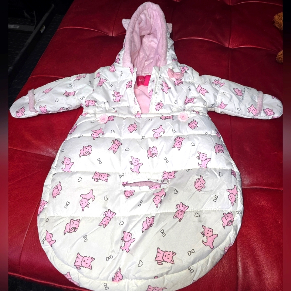 🎀London Fog Baby Girl (0/6 months) Convertible Bunting/Coat🎀